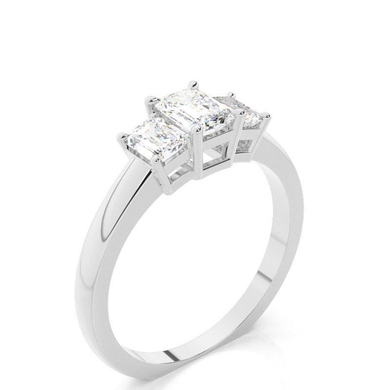 ARR-600 Premium Emerald Cut Moissanite Diamond Ring al-riaz jewellers