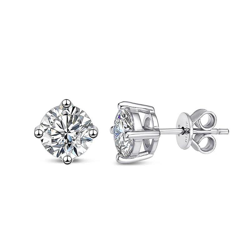 RSE-101 Original Moissanite Stud Earrings in Pure Silver al-riaz jewellers