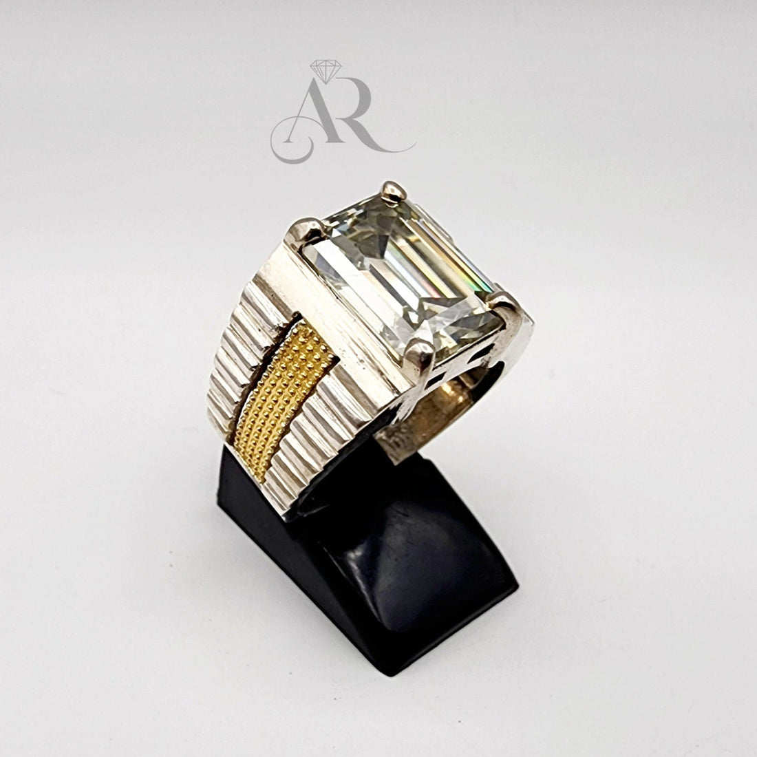 Rado Regal Emerald – Men’s Emerald Cut Moissanite Ring in 925 Silver (4ct & 8ct) Al-Riaz Jewellers