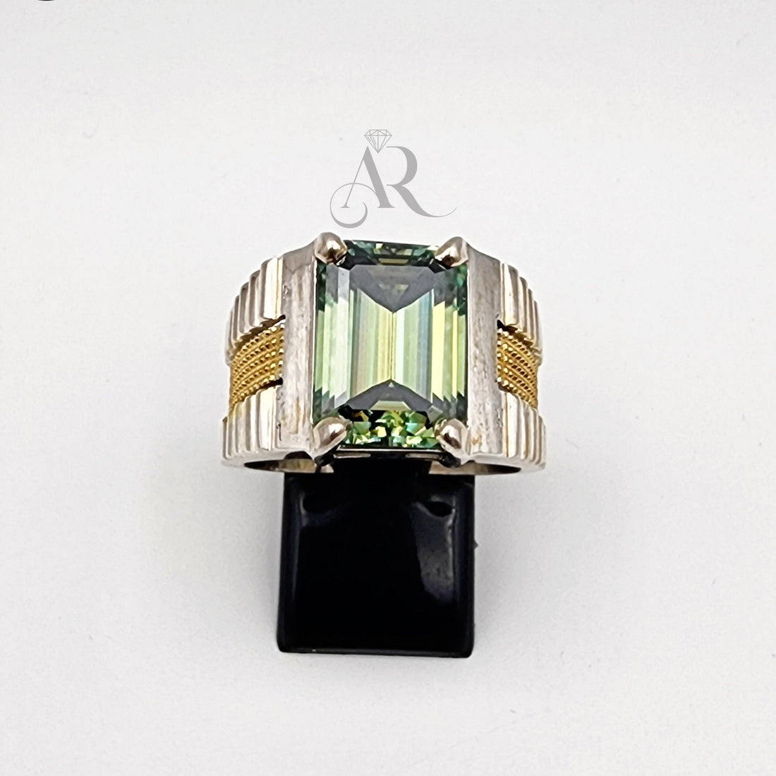 Rado Regal Emerald – Men’s Emerald Cut Moissanite Ring in 925 Silver (4crt & 8crt) Al-Riaz Jewellers