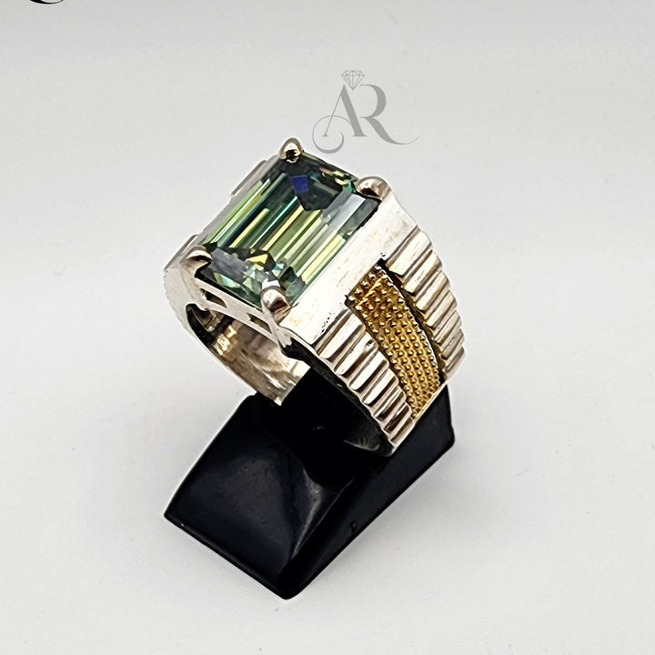 Rado Regal Emerald – Men’s Emerald Cut Moissanite Ring in 925 Silver (4crt & 8crt) Al-Riaz Jewellers