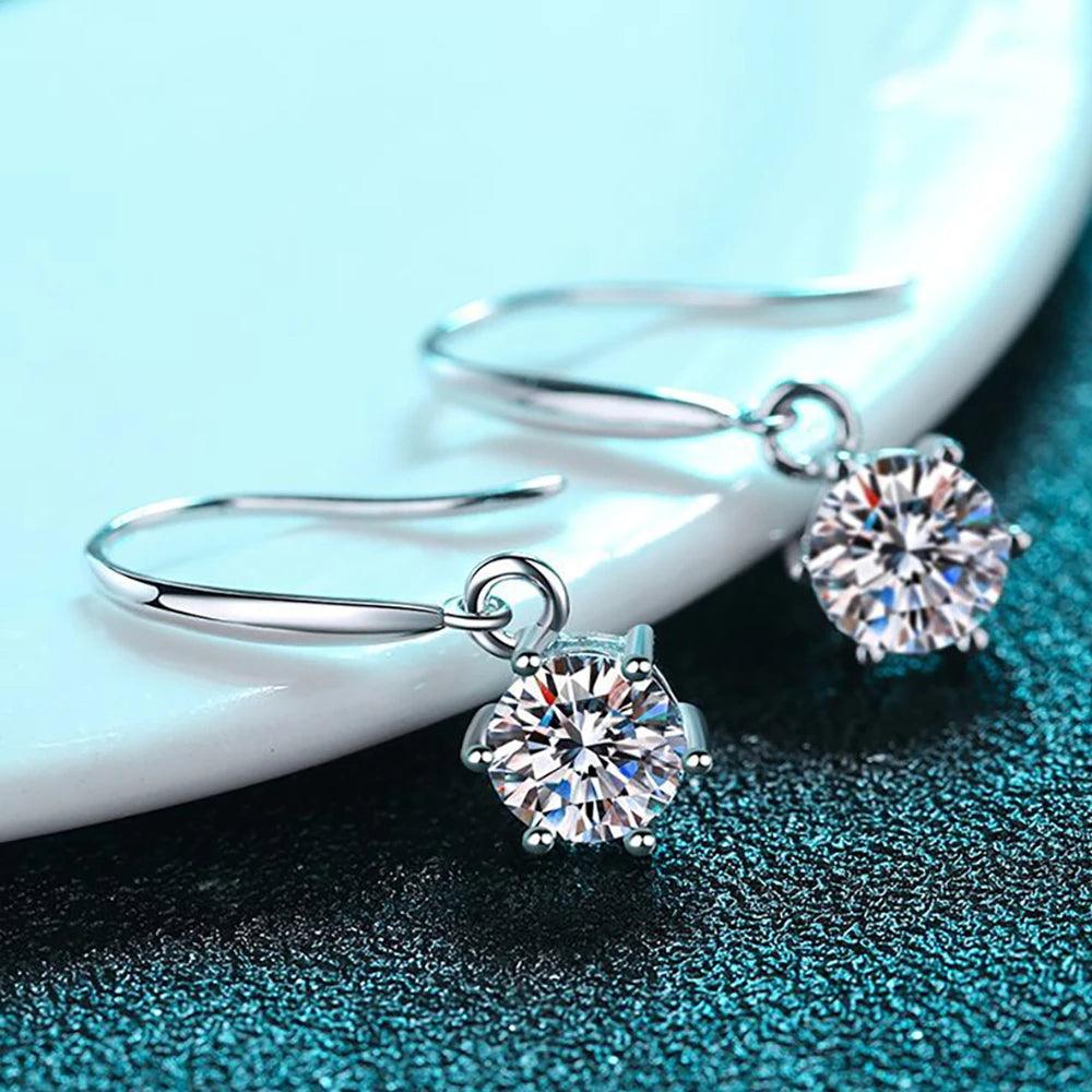 ARE-402 Classic Six Claw Moissanite hook earrings al-riaz jewellers