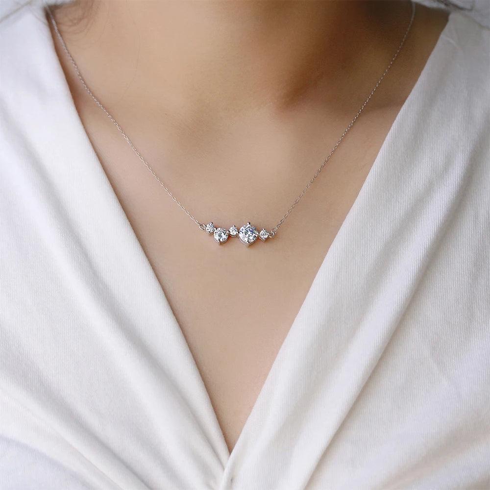 ARP-301 5PCS Original Moissanite Solitaire Pendant Necklace in Pure Silver al-riaz jewellers
