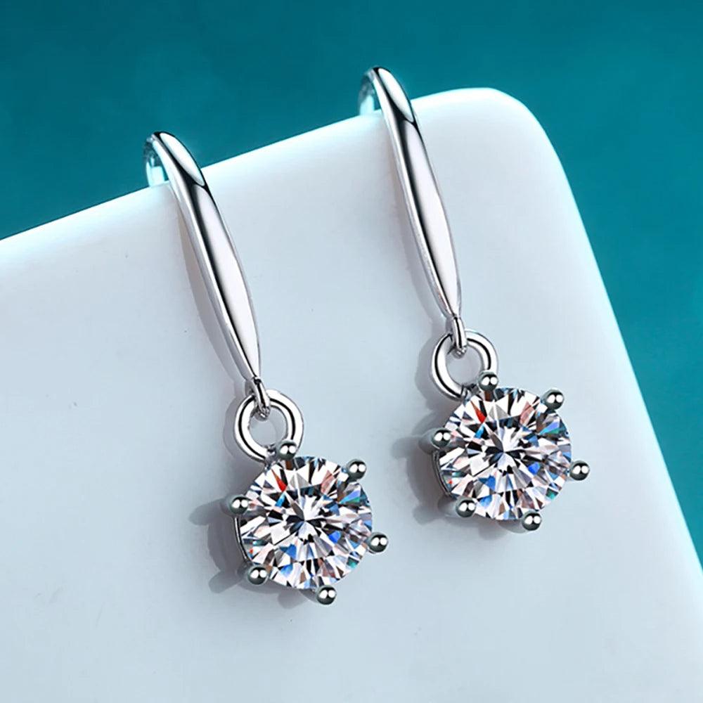 ARE-402 Classic Six Claw Moissanite hook earrings al-riaz jewellers