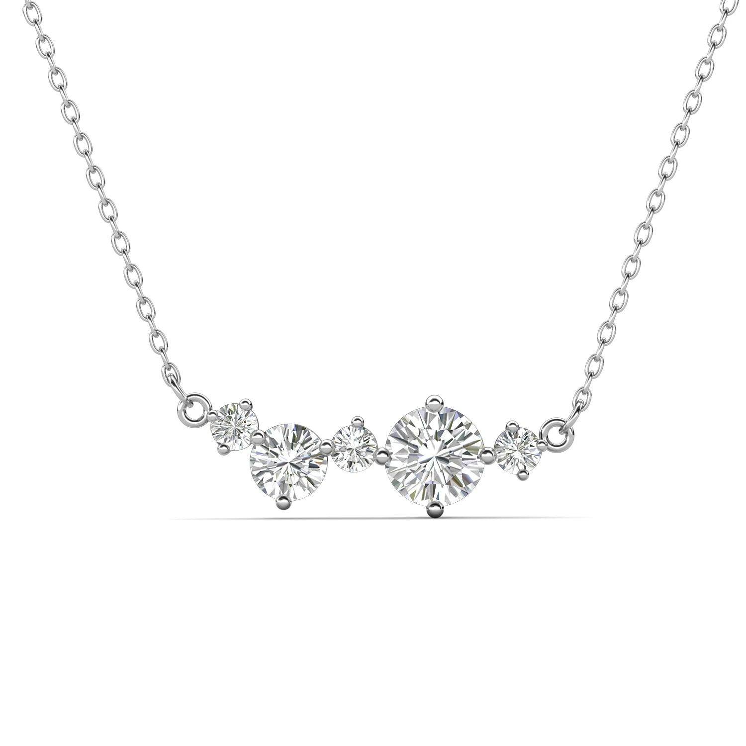 ARP-301 5PCS Original Moissanite Solitaire Pendant Necklace in Pure Silver al-riaz jewellers