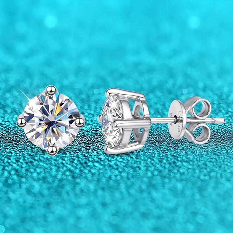 RSE-101 Original Moissanite Stud Earrings in Pure Silver al-riaz jewellers