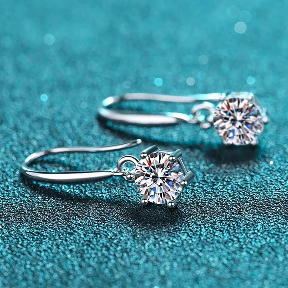 ARE-402 Classic Six Claw Moissanite hook earrings al-riaz jewellers