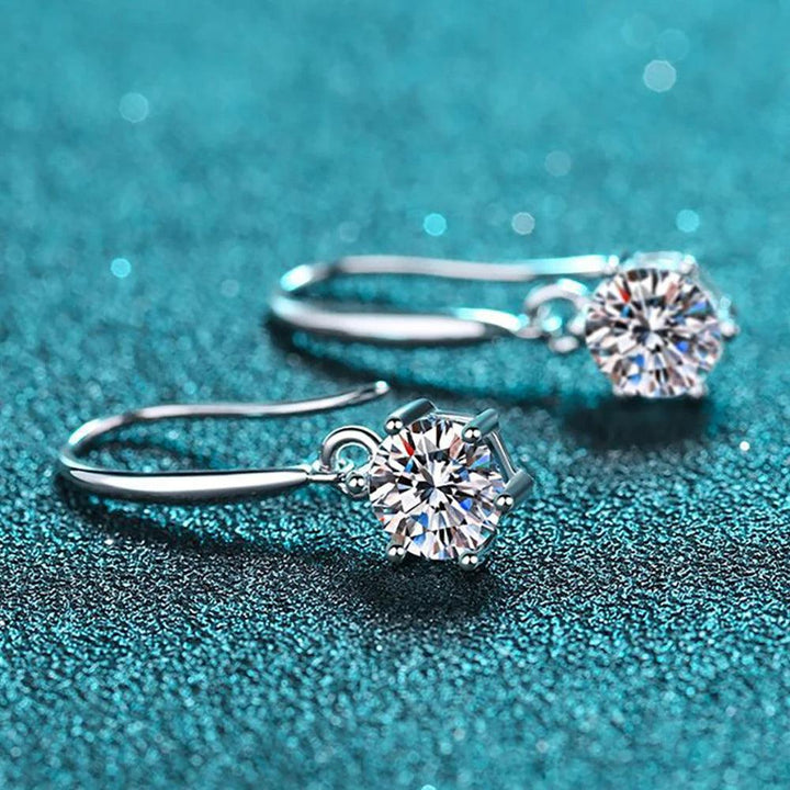 ARE-402 Classic Six Claw Moissanite hook earrings al-riaz jewellers