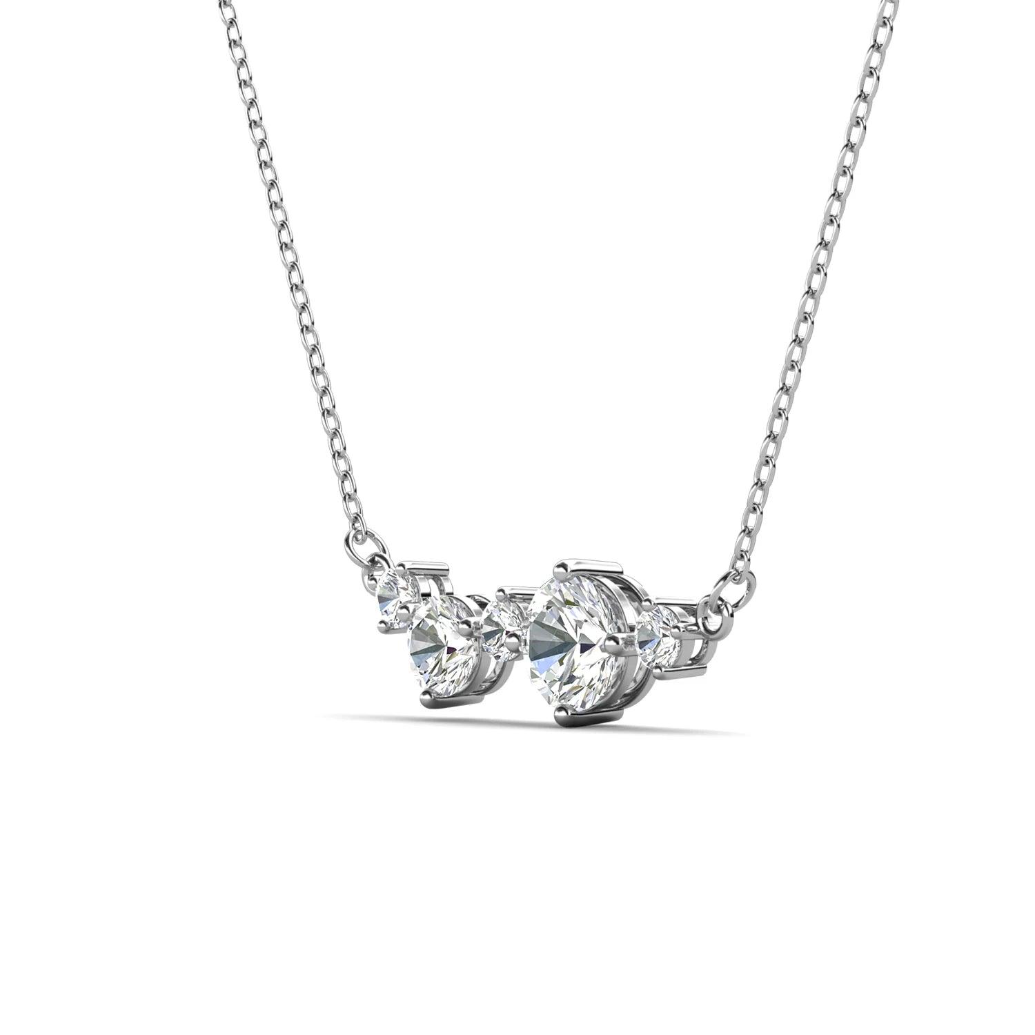 ARP-301 5PCS Original Moissanite Solitaire Pendant Necklace in Pure Silver al-riaz jewellers