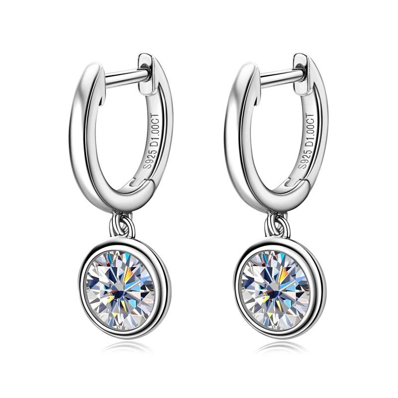 ARR-309 Elegance: Modern Hoop Earrings with 5.0mm Real Moissanite and Sterling Silver 925 al-riaz jewellers