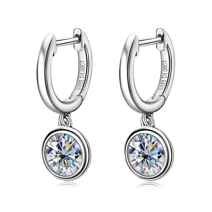 ARR-309 Elegance: Modern Hoop Earrings with 5.0mm Real Moissanite and Sterling Silver 925 al-riaz jewellers