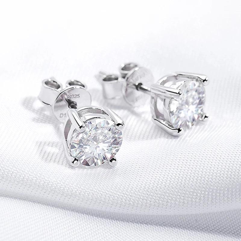 RSE-101 Original Moissanite Stud Earrings in Pure Silver al-riaz jewellers