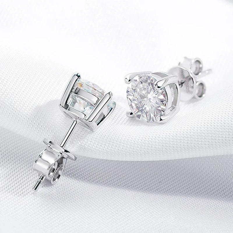 RSE-101 Original Moissanite Stud Earrings in Pure Silver al-riaz jewellers