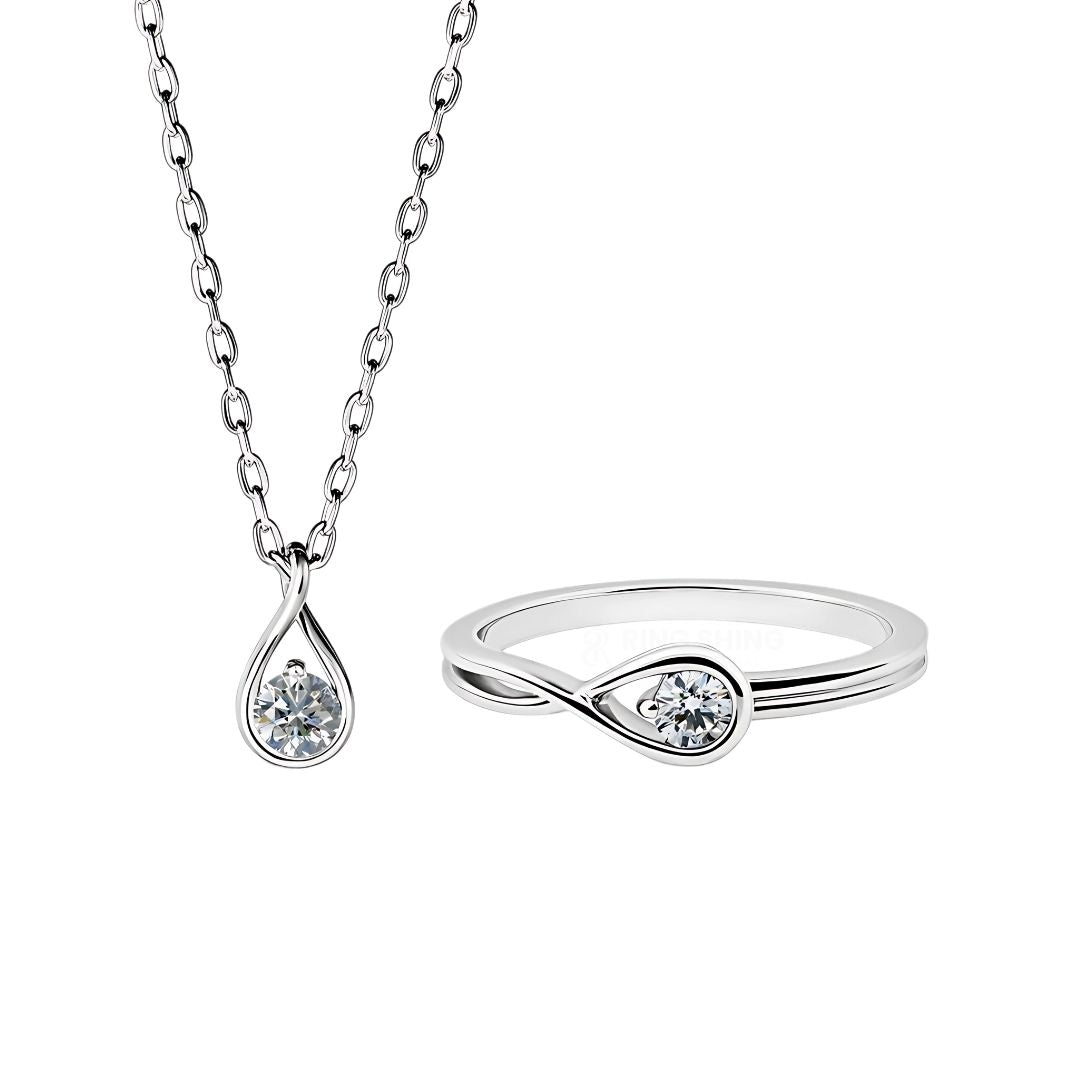 ARR-171 Ring and Pendant Set Original Moissanite Diamond Ring al-riaz jewellers