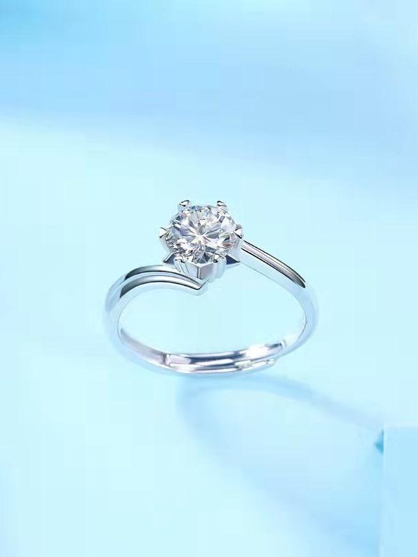 ARR-288 Free Size Original Moissanite Diamond Ring 1.0 Carat al-riaz jewellers