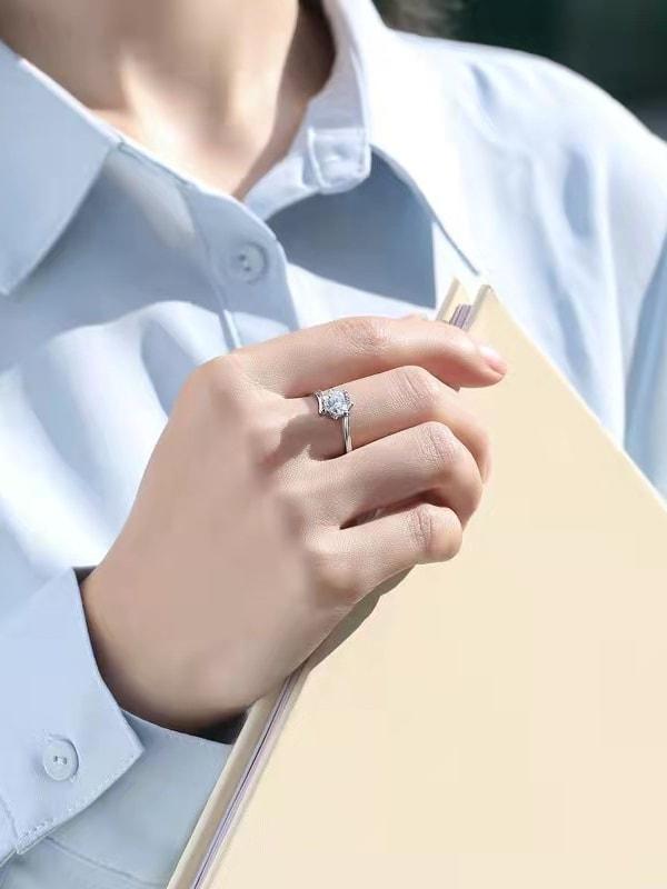 ARR-288 Free Size Original Moissanite Diamond Ring 1.0 Carat al-riaz jewellers