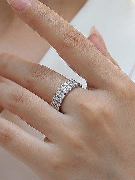 ARR-124 Moissanite Diamond Geometric Dainty Band Ring al-riaz jewellers