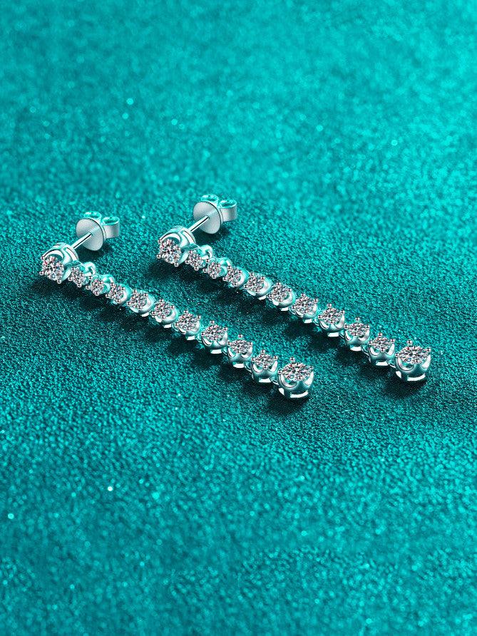 RSE 109 Elegance Redefined Moissanite Geometric Dainty Long Drop Earring 1.18 Ct al-riaz jewellers