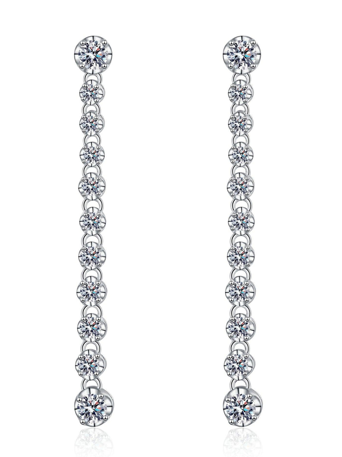 RSE 109 Elegance Redefined Moissanite Geometric Dainty Long Drop Earring 1.18 Ct al-riaz jewellers
