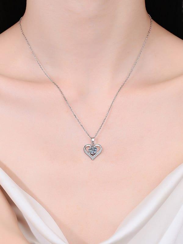 RSP 305 Radiant Love Moissanite Heart Dainty Necklace 1.0 Carat al-riaz jewellers