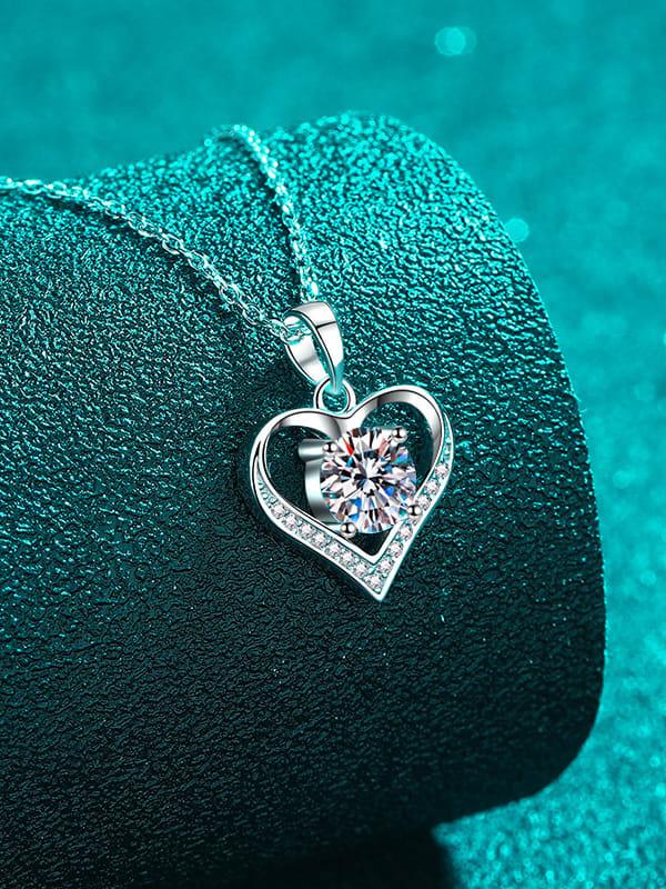 RSP 305 Radiant Love Moissanite Heart Dainty Necklace 1.0 Carat al-riaz jewellers