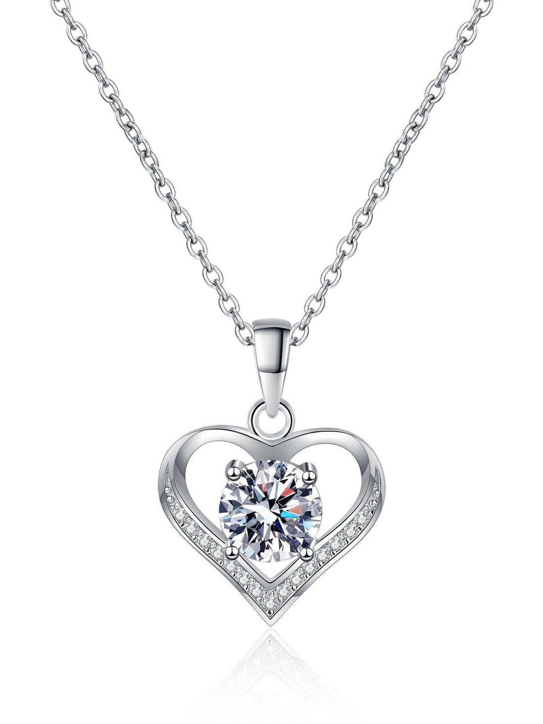 RSP 305 Radiant Love Moissanite Heart Dainty Necklace 1.0 Carat al-riaz jewellers