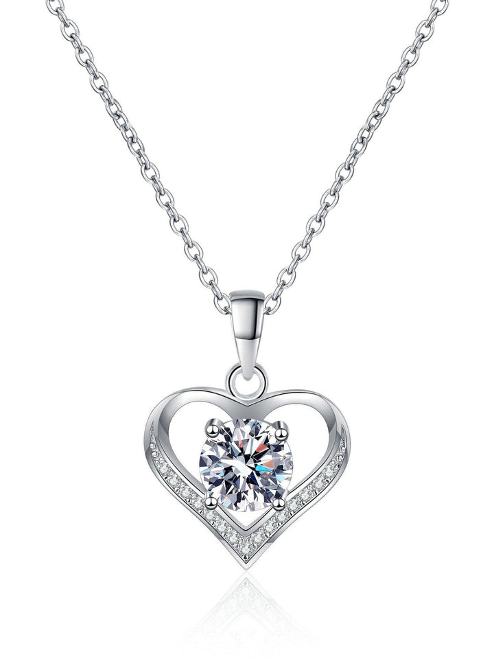 RSP 305 Radiant Love Moissanite Heart Dainty Necklace 1.0 Carat al-riaz jewellers