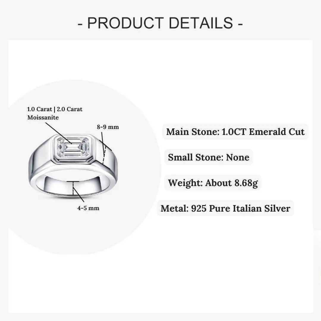 Premium Emerald Cut Original Moissanite Diamond Ring al-riaz jewellers