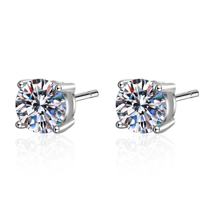 RSE-101 Original Moissanite Stud Earrings in Pure Silver al-riaz jewellers