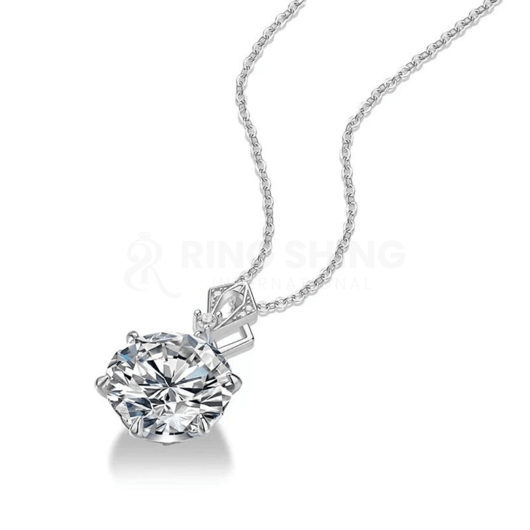 RSP 308 10.0 Carat Moissanite Diamond Pendant Rhodium Plated al-riaz jewellers