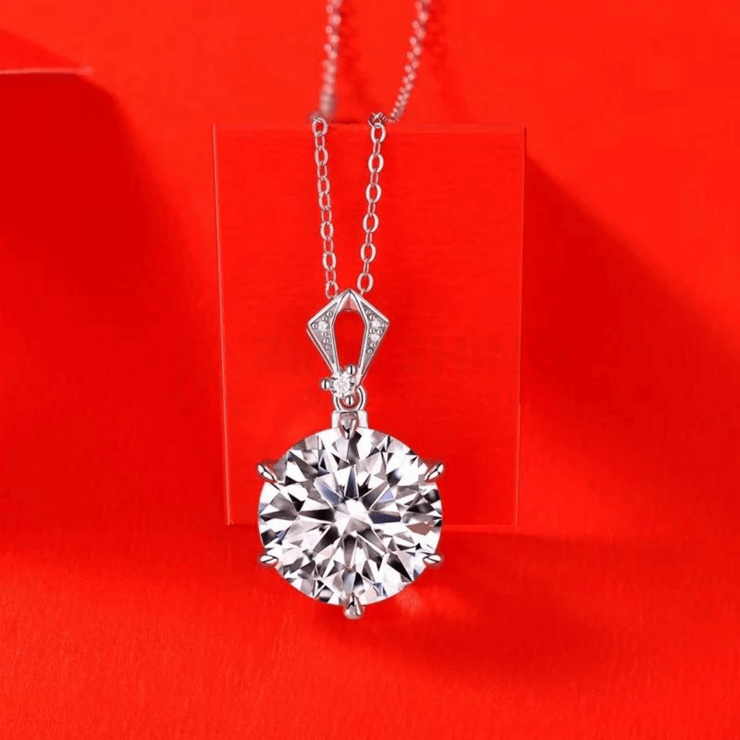 RSP 308 10.0 Carat Moissanite Diamond Pendant Rhodium Plated al-riaz jewellers