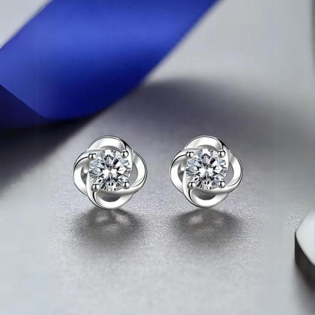 ARE-401 1.0 Carat Elegant Moissanite Swirl Stud Earrings al-riaz jewellers
