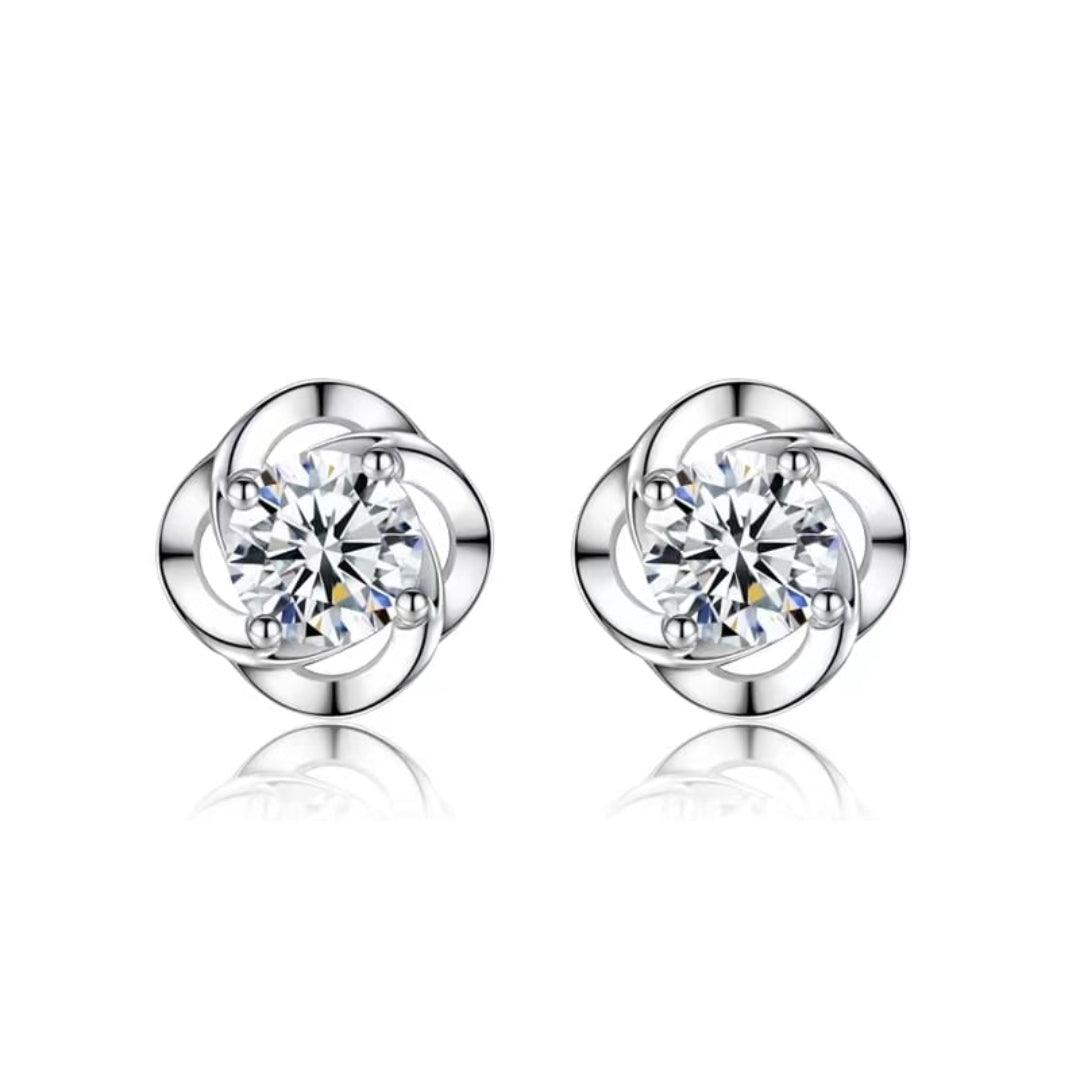 ARE-401 1.0 Carat Elegant Moissanite Swirl Stud Earrings al-riaz jewellers