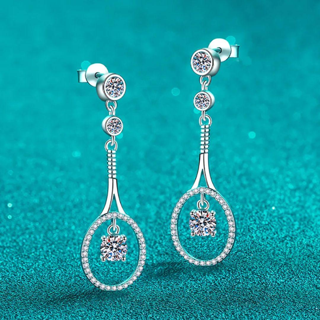 RSE-238 Moissanite Tennis Racket Drop Earrings al-riaz jewellers