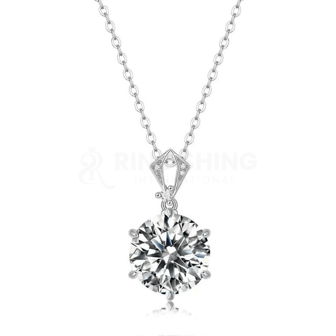 RSP 308 10.0 Carat Moissanite Diamond Pendant Rhodium Plated al-riaz jewellers