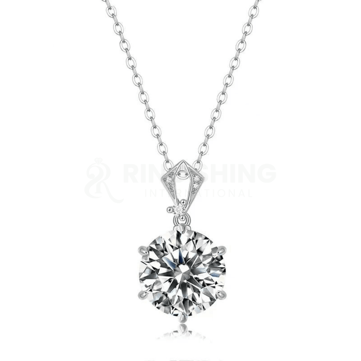RSP 308 10.0 Carat Moissanite Diamond Pendant Rhodium Plated al-riaz jewellers