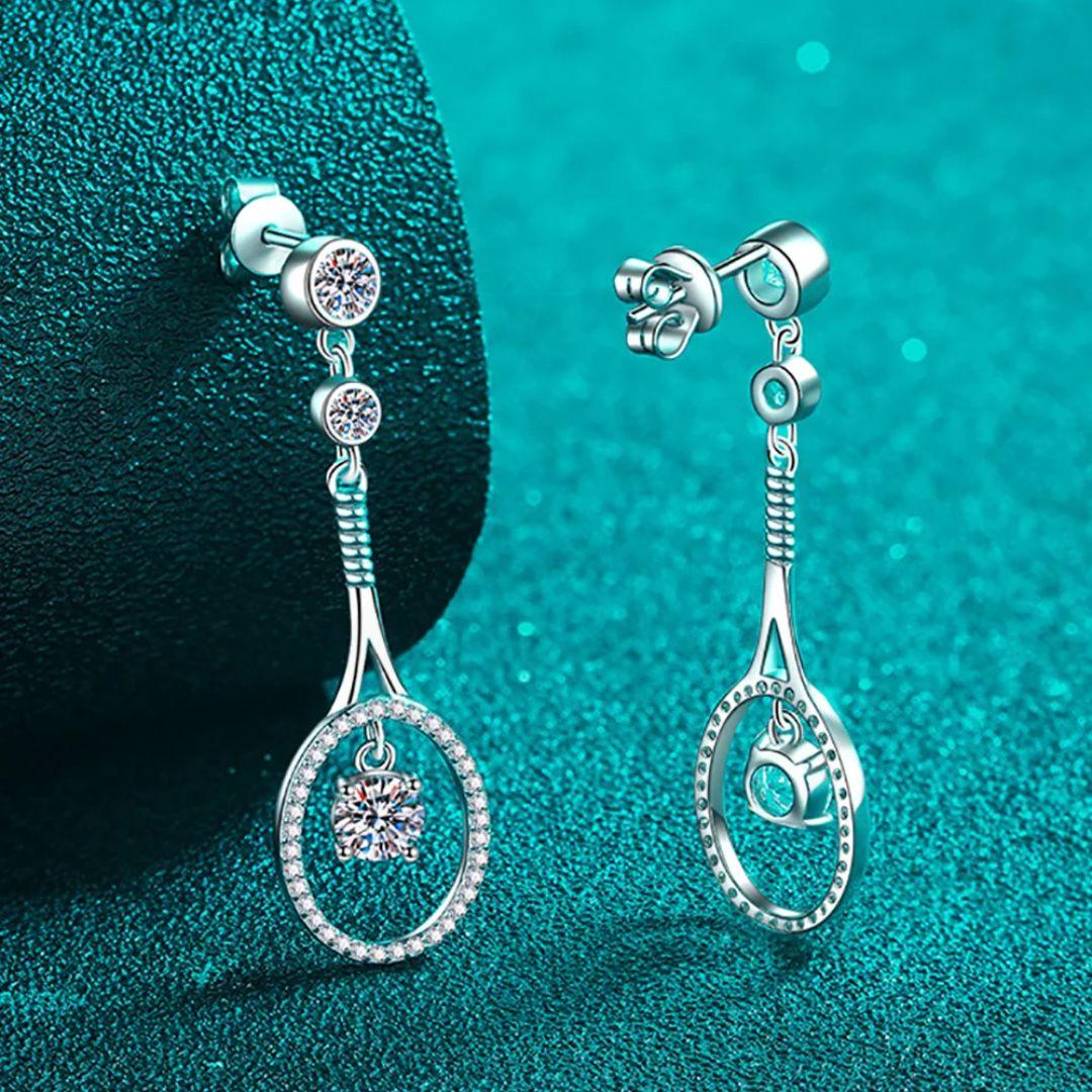 RSE-238 Moissanite Tennis Racket Drop Earrings al-riaz jewellers