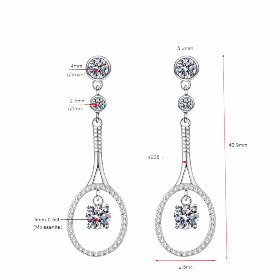 RSE-238 Moissanite Tennis Racket Drop Earrings al-riaz jewellers