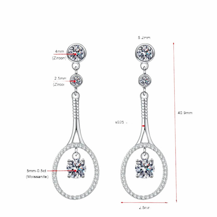 RSE-238 Moissanite Tennis Racket Drop Earrings al-riaz jewellers