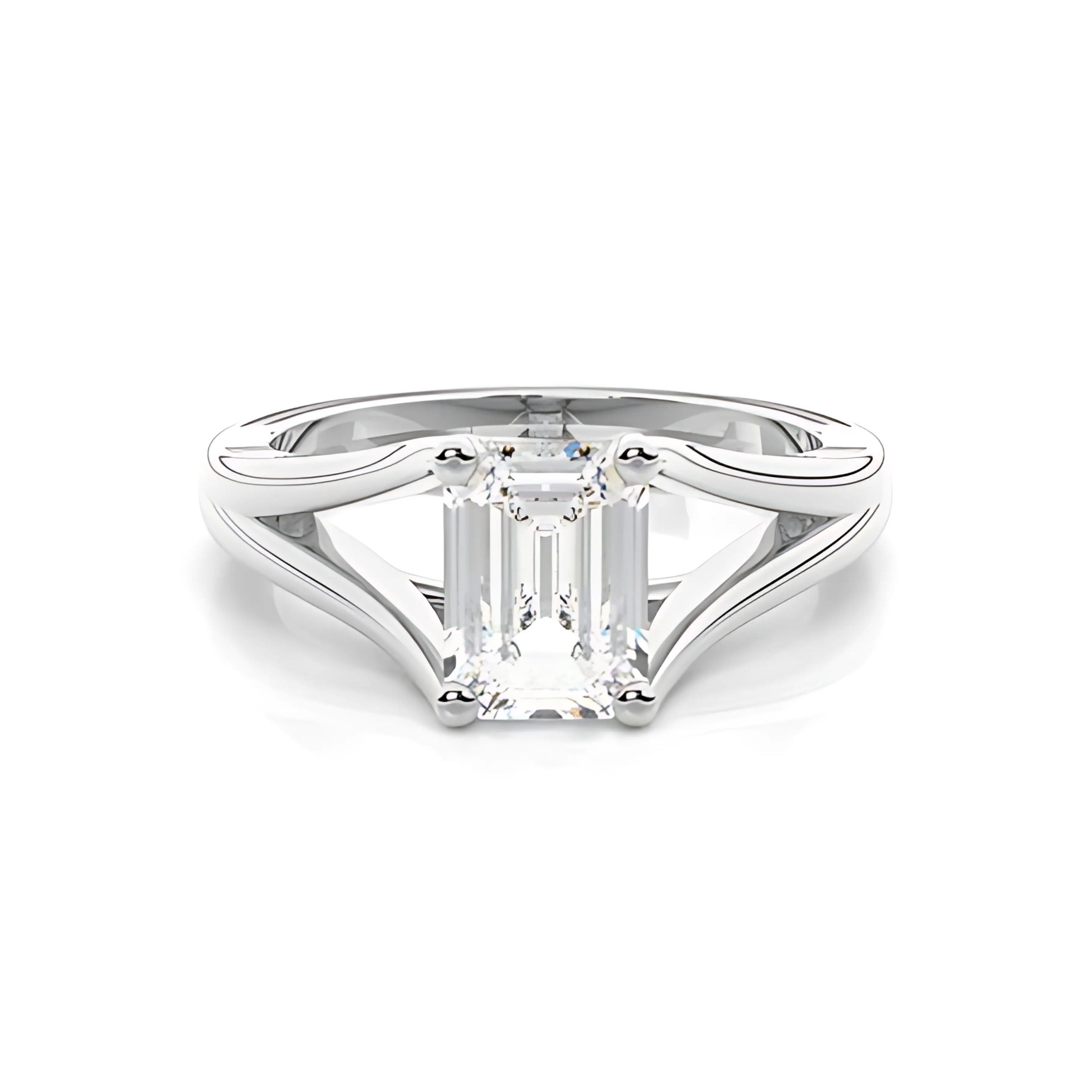 ARR-603 Premium Emerald Cut Moissanite Diamond Ring al-riaz jewellers