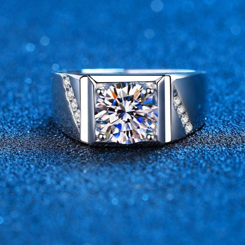 ARR-197: Authentic Moissanite Diamond Ring al-riaz jewellers
